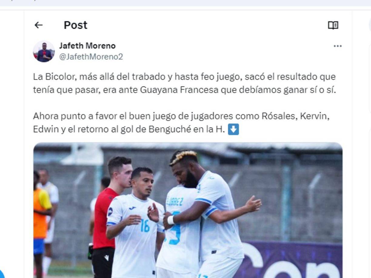 El mensaje del periodista Jafeth Moreno en sus redes sociales. 