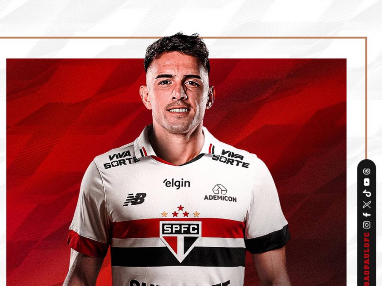 El lateral izquierdo argentino Enzo Díaz es nuevo jugador del Sao Paulo de Brasil, llega procedente del River Plate.