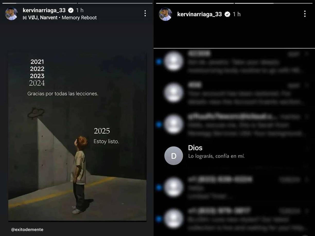 Kervin Arriaga se ha pronunciado en su cuenta de Instagram con estas dos imágenes.