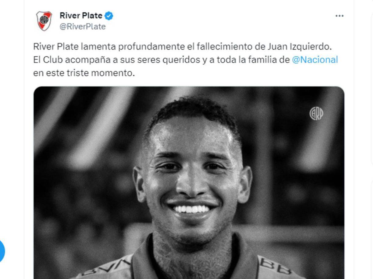 El River Plate de Argentina lamentó la triste noticia.