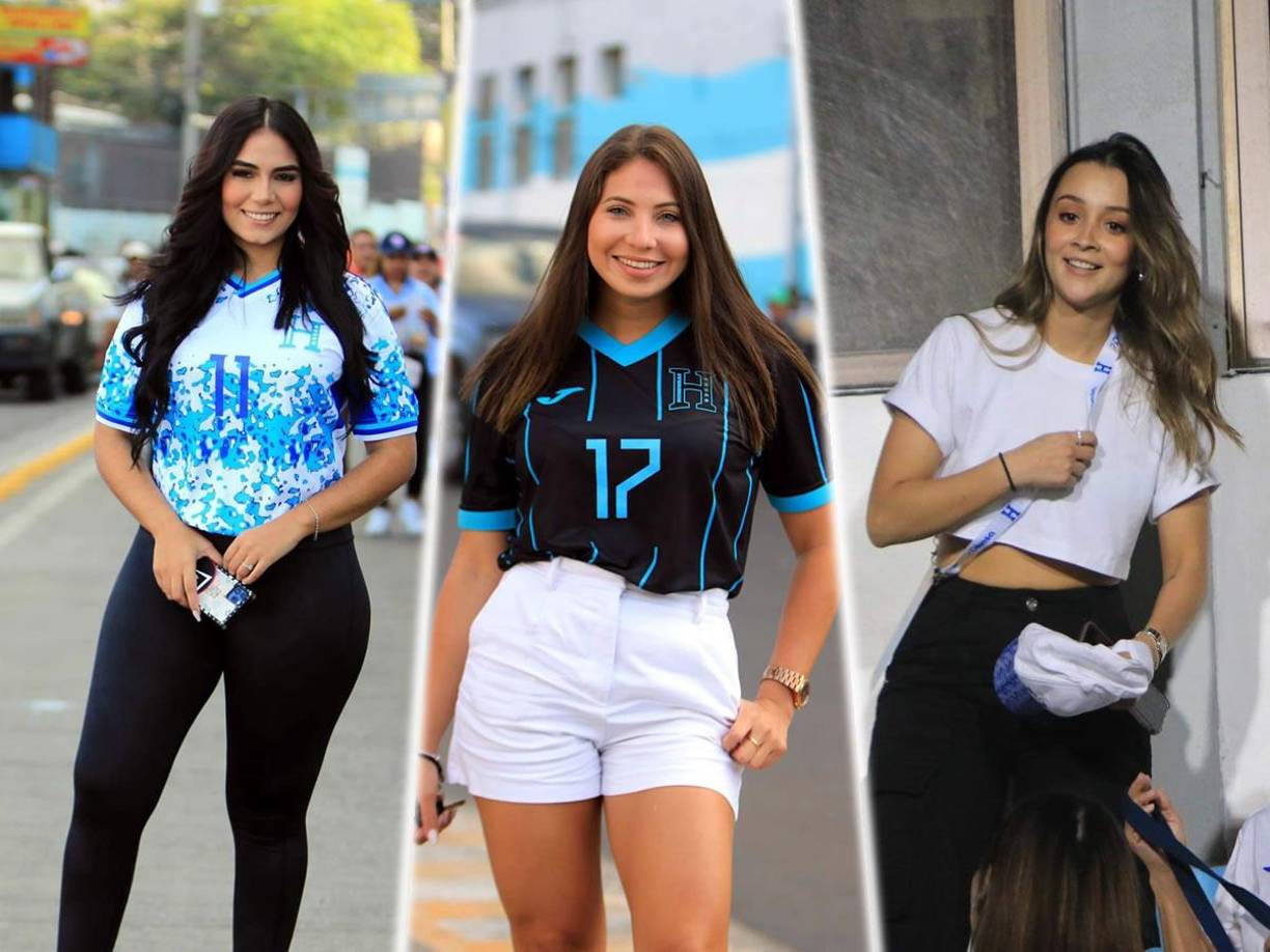 Estas bellas chicas adornan el partido entre las selecciones de Honduras y Granada en el estadio Nacional Chelato Uclés de Tegucigalpa, por la Liga de Naciones de la Concacaf.