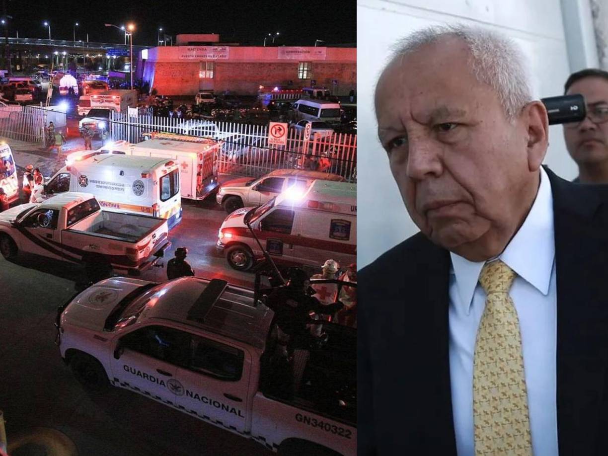 Un juez otorgó a Francisco Garduño (a la derecha), titular del Instituto Nacional de Migración, la suspensión provisional del proceso penal en su contra por su responsabilidad en el incendio que mató a 40 migrantes en marzo de 2023 en una estación migratoria en Ciudad Juárez, en la frontera norte de México.