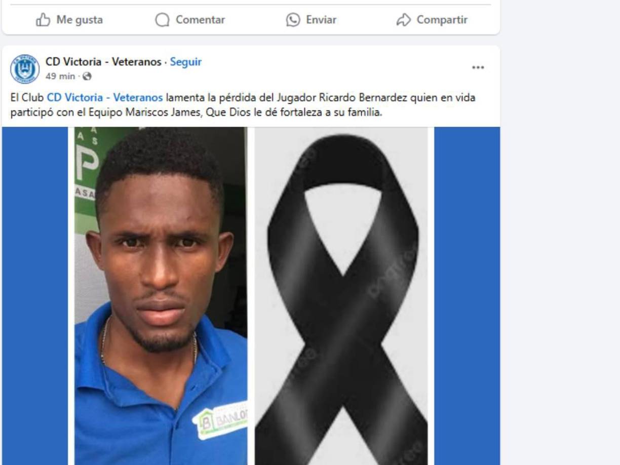 La muerte de Ricardo Bernárdez ha provocado conmoción y en el Victoria de Veteranos lamentaron lo ocurrido. 