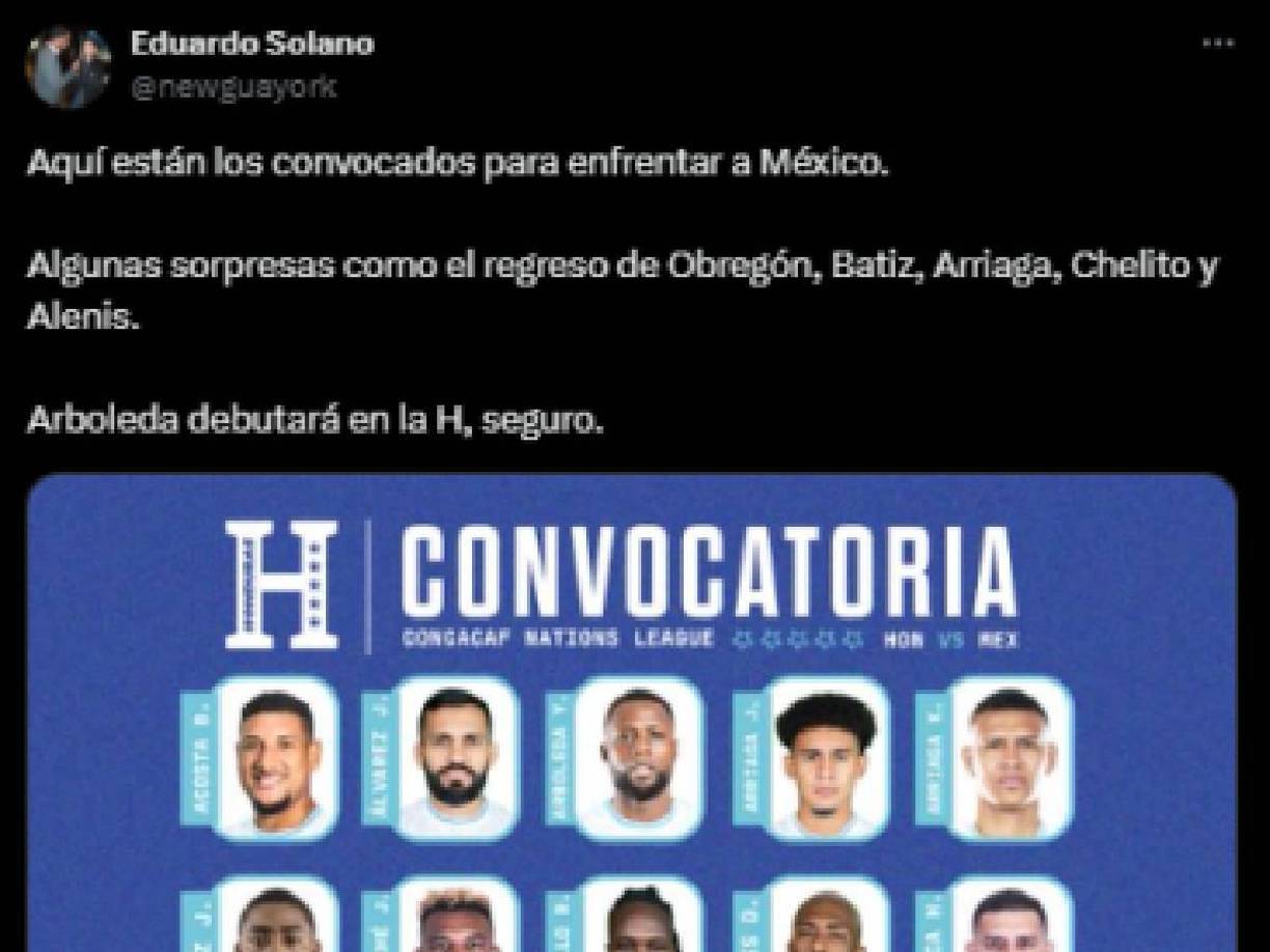 Los periodistas hondureños enfatizaron en las sorpresas de la convocatoria de Honduras para enfrentar a México. 