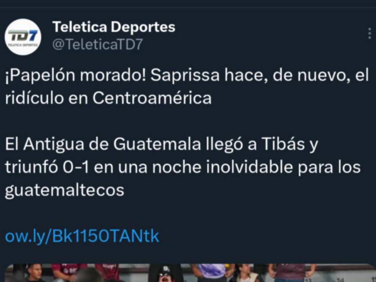 ”Papelón morado”, mencionaron en Teletica.