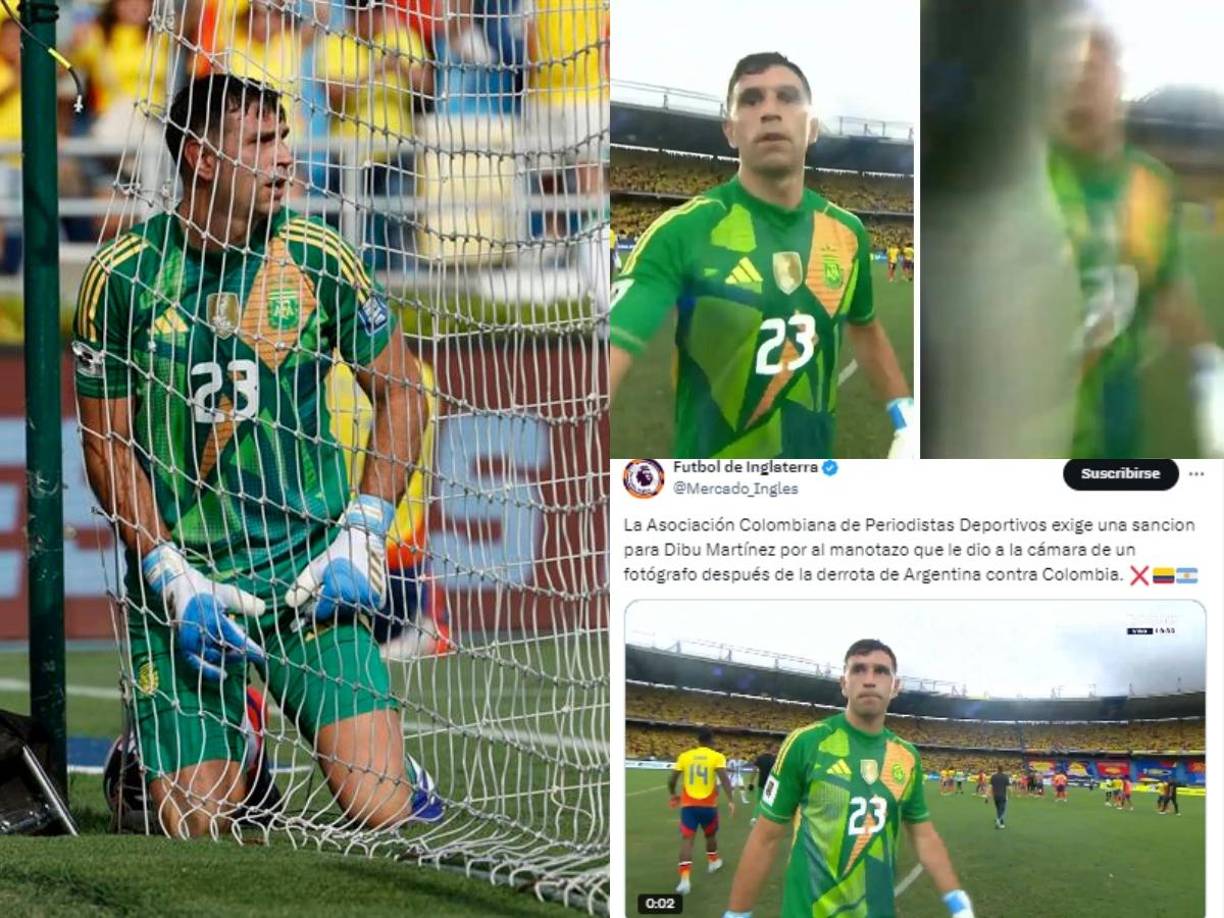 El portero Emiliano ‘Dibu’ Martínez fue uno de los protagonistas tras la derrota de Argentina ante Colombia este martes en las Eliminatorias de la Conmebol.