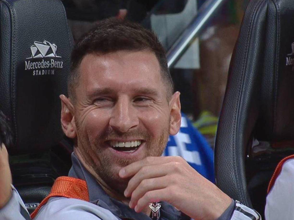 Messi y su sonrisa luego del gol del hondureño David Ruiz.