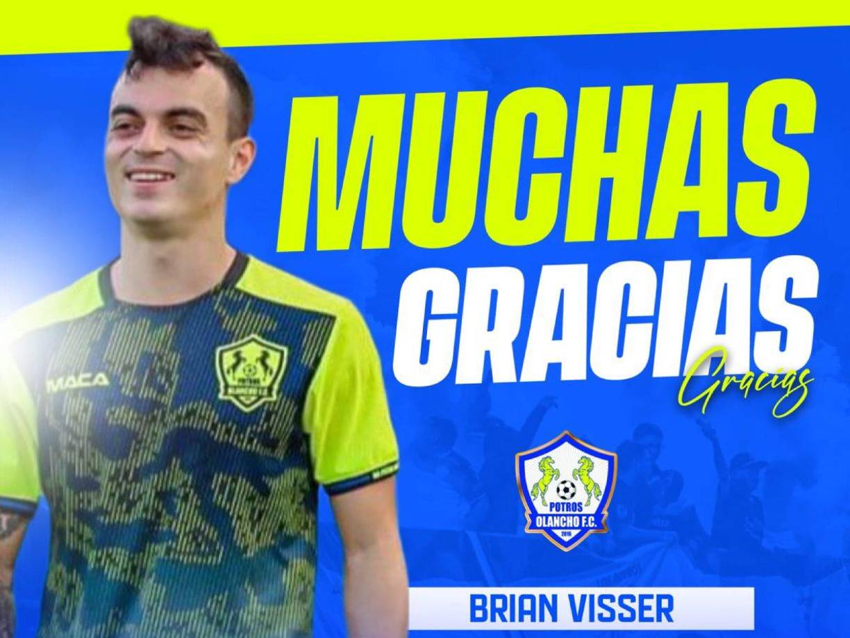 Los Potros del Olancho FC anunciaron la salida del extremo ofensivo argentino Bruan Visser. 