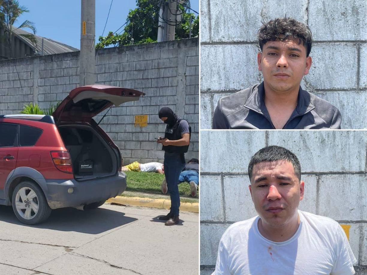 Dos supuestos asaltantes fueron capturados este miércoles en San Pedro Sula, sospechosos de cometer varios ilícitos en esta ciudad. 