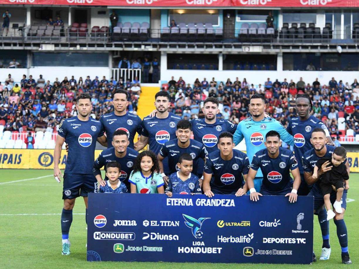 El 11 titular del Motagua que perdió como local ante Marathón en duelo correspondiente a la jornada 6 del Apertura 2024 de la Liga Nacional de Honduras.