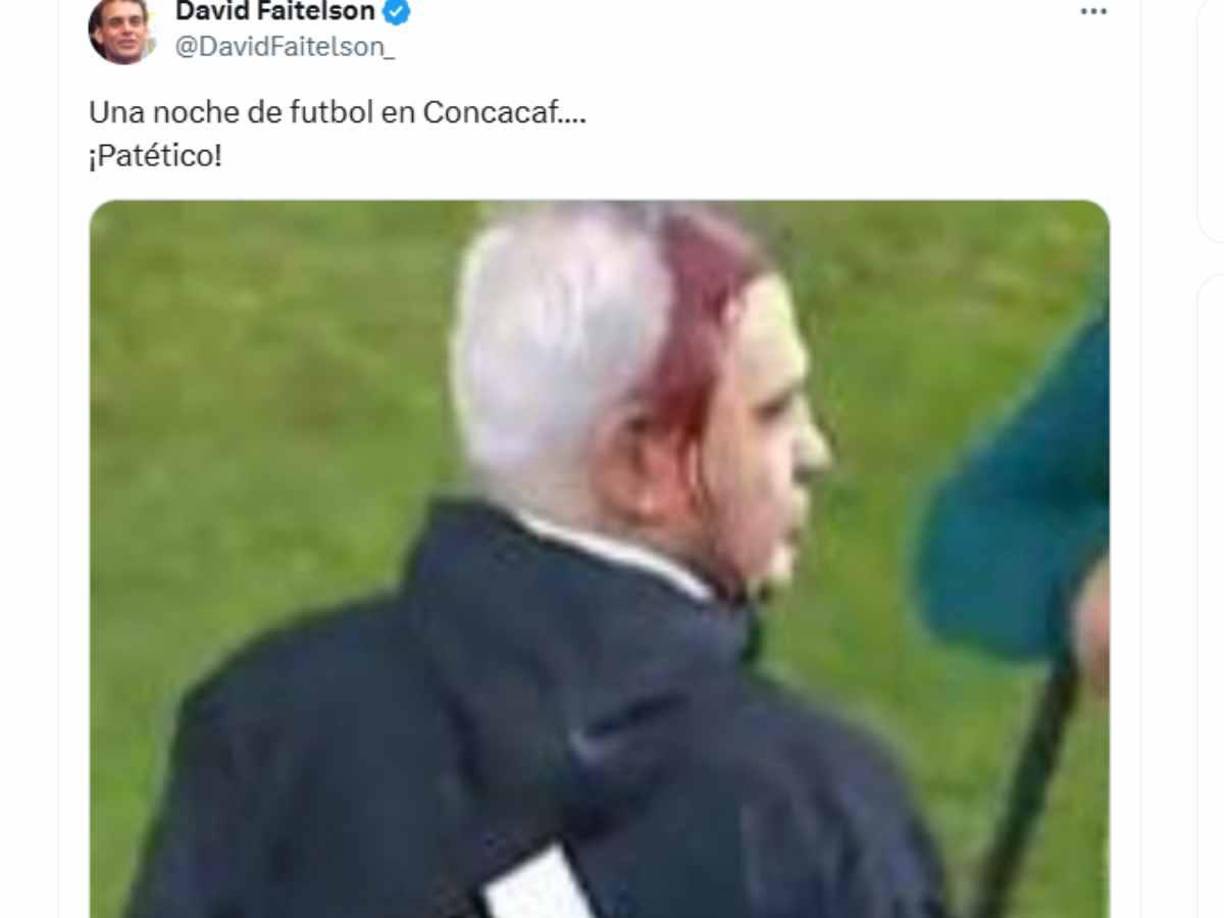 ”Una noche de fútbol en Concacaf. ¡Patético!”, fue uno de los mensajes de Faitelson en donde señaló su molestia por la agresión al DT de la selección mexicana. 