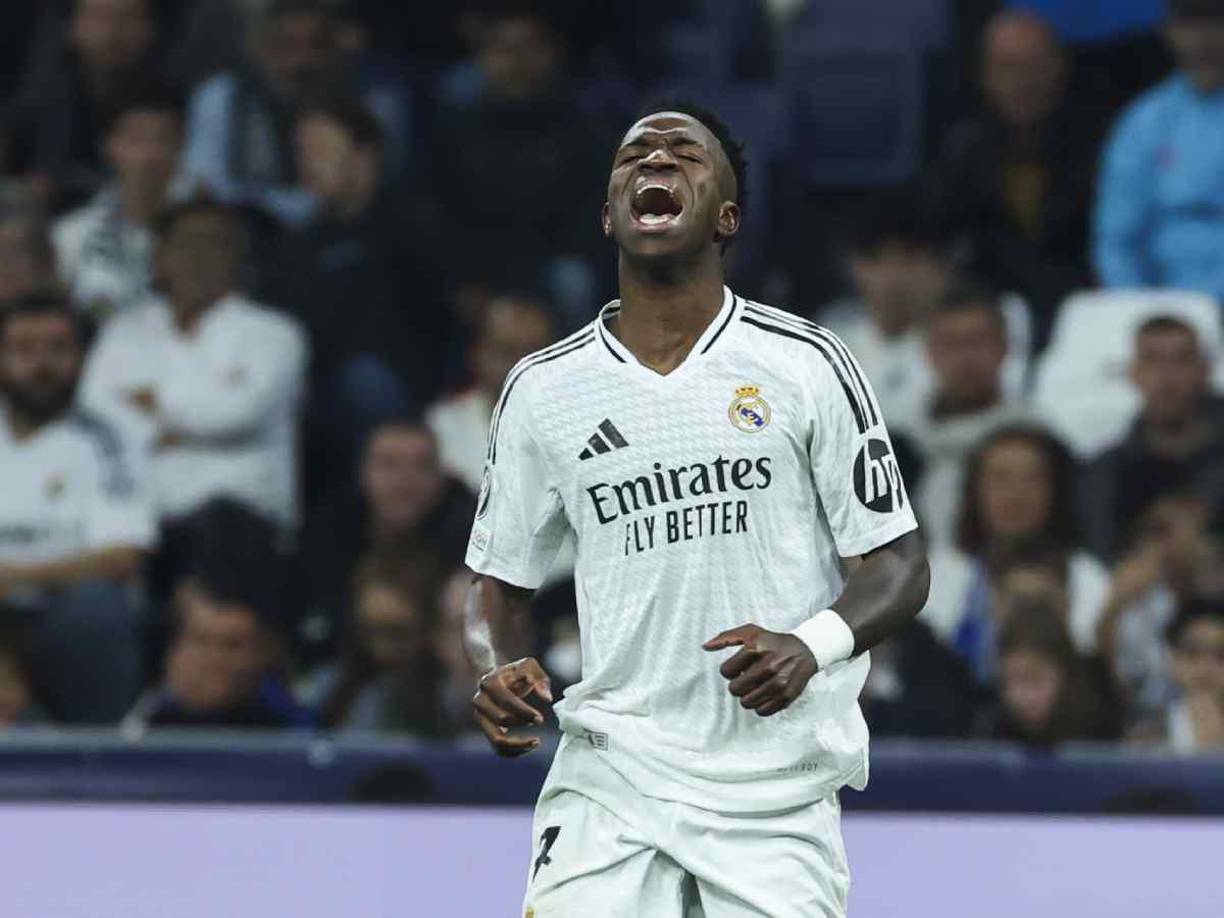 Vinicius y su amargura en Real Madrid luego de la caída ante el AC Milan.