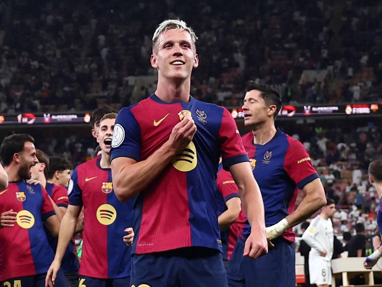 Dani Olmo finalmente fue inscritó y pudo jugar la final de la Supercopa de España entrando de cambio. Así celebró la victoria.