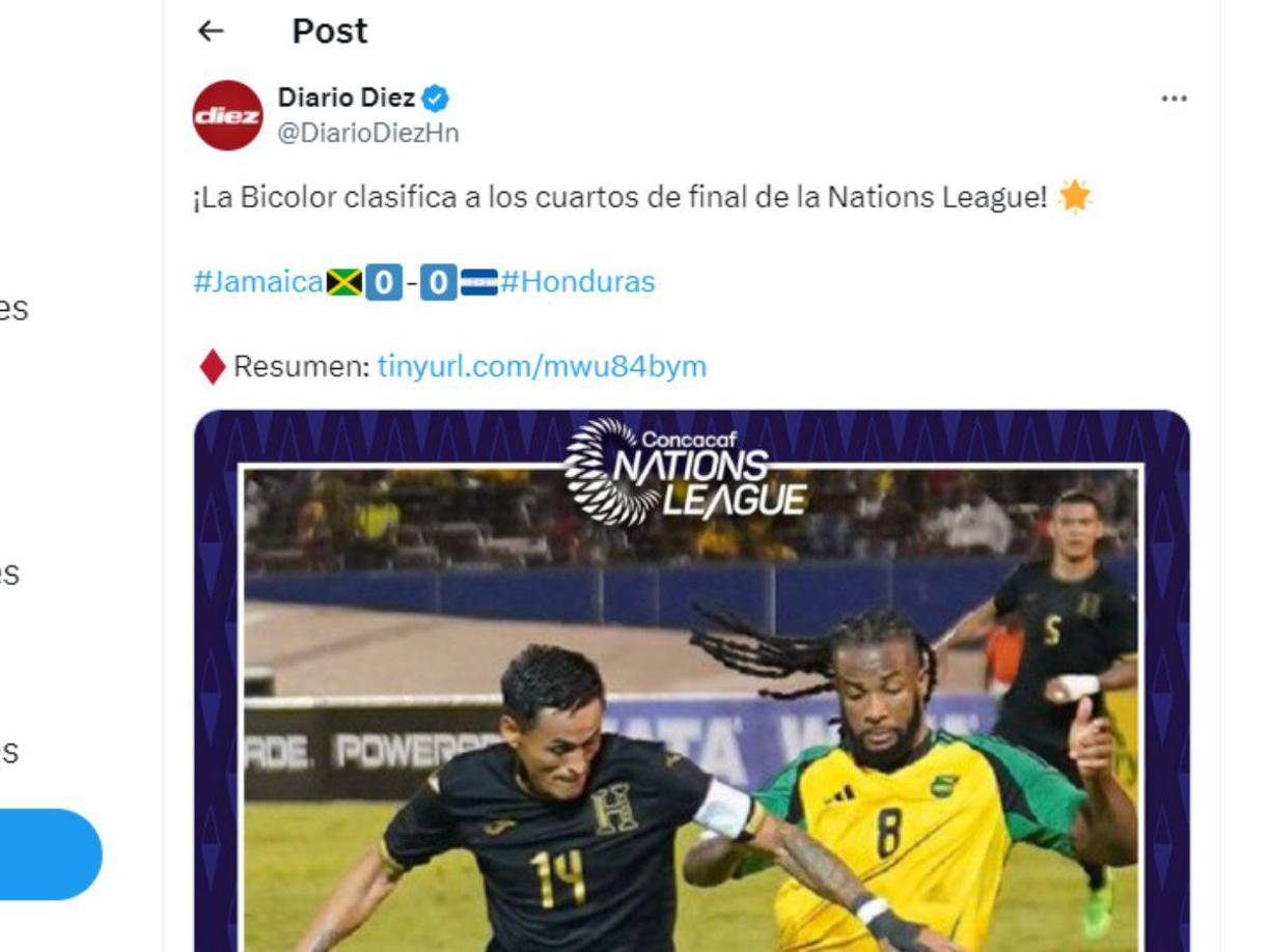 ”La Bicolor clasifica a los cuartos de final de la Nations League”, se publicó en Diario Diez. 