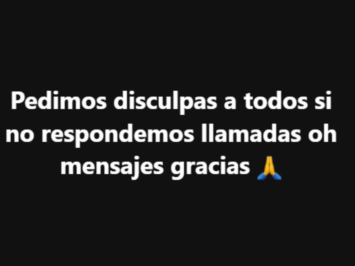 Este es el mensaje que la familia colgó a sus redes sociales.,