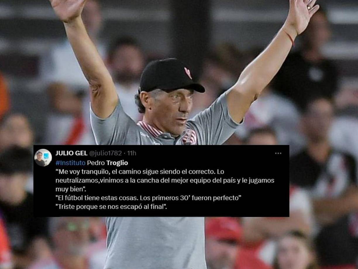Julio Gel, periodista argentino: “Me voy tranquilo, el camino sigue siendo el correcto. Lo neutralizamos, vinimos a la cancha del mejor equipo del país y le jugamos muy bien”.