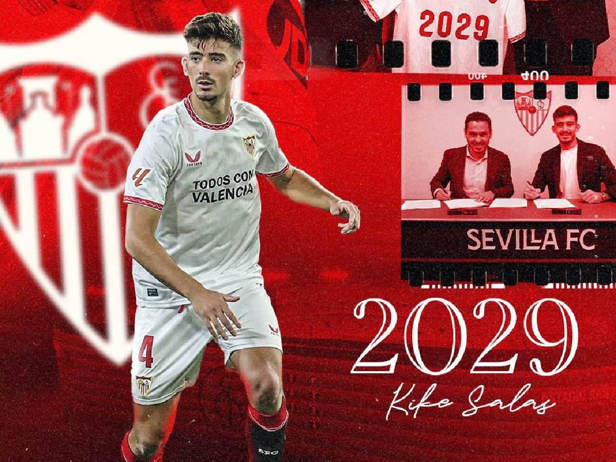 OFICIAL // El defensa canterano del Sevilla Kike Salas ha ampliado su contrato por tres temporadas más con su club, hasta junio de 2029, anunció este jueves la entidad hispalense.