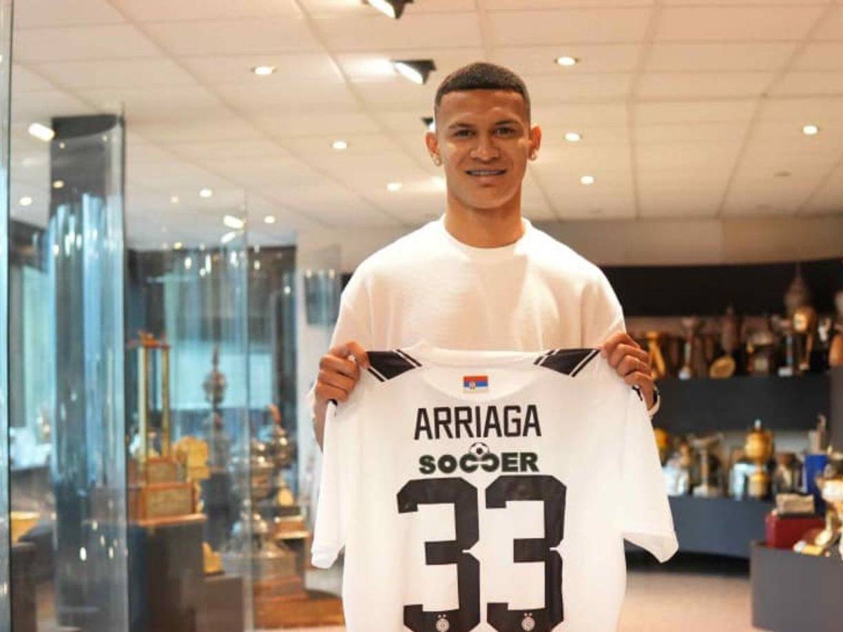 El centrocampista hondureño Kervin Arriaga usará el dorsal 33 en el Partizán de Belgrado.
