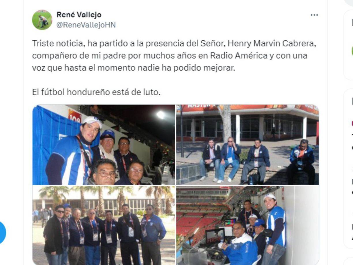 En las redes sociales hay mensajes de consternación por la muerte de Henry Marvin.