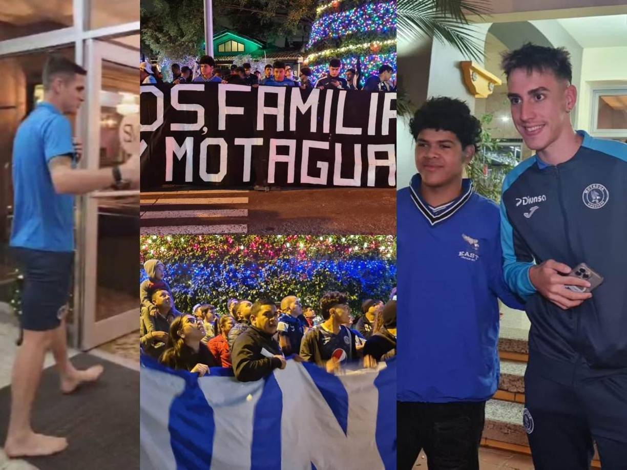 A tempranas horas de esta noche, la afición del Motagua se acercó al hotel donde estaba hospedado el ciclón de cara a la gran final ante Olimpia.