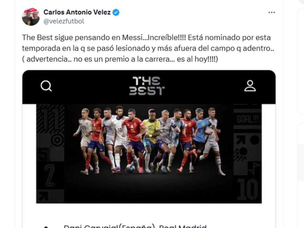 Molestia en prensa internacional por la nominación de Messi para el The Best. 