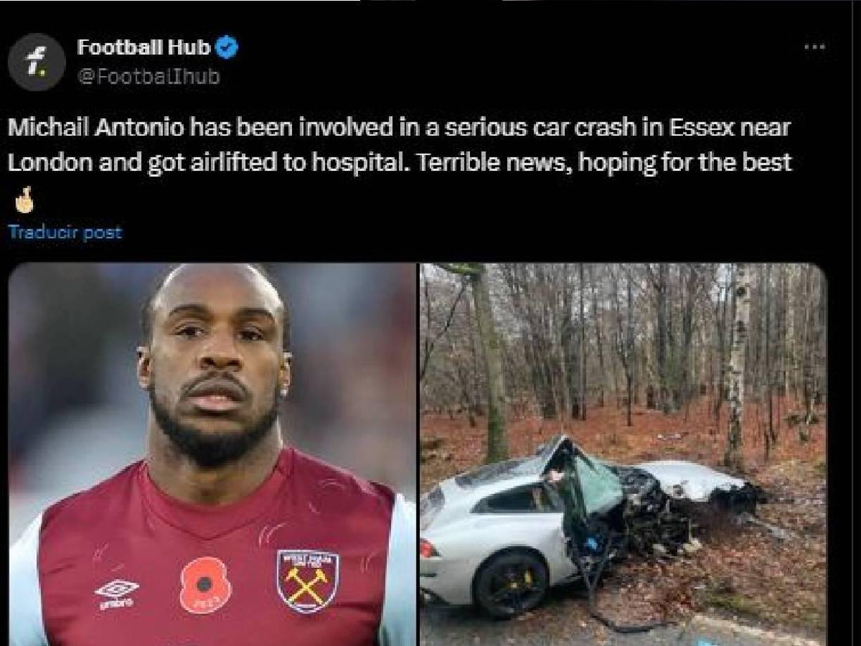 Según informaron, Antonio chocó en una zona boscosa mientras circulaba. Su club más adelante confirmó que se trataba del jugador.