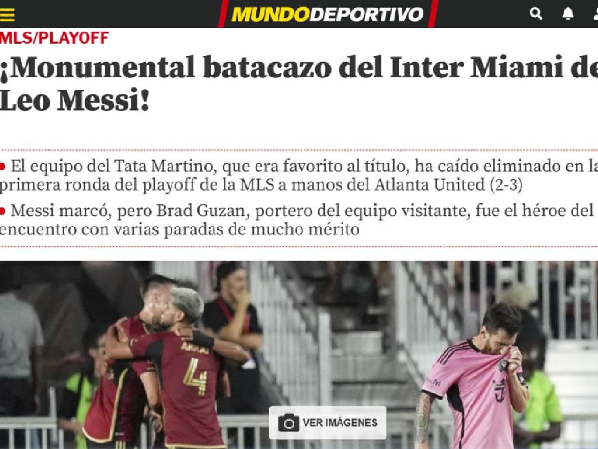 Mundo Deportivo: “¡Monumental batacazo del Inter Miami de Leo Messi!”