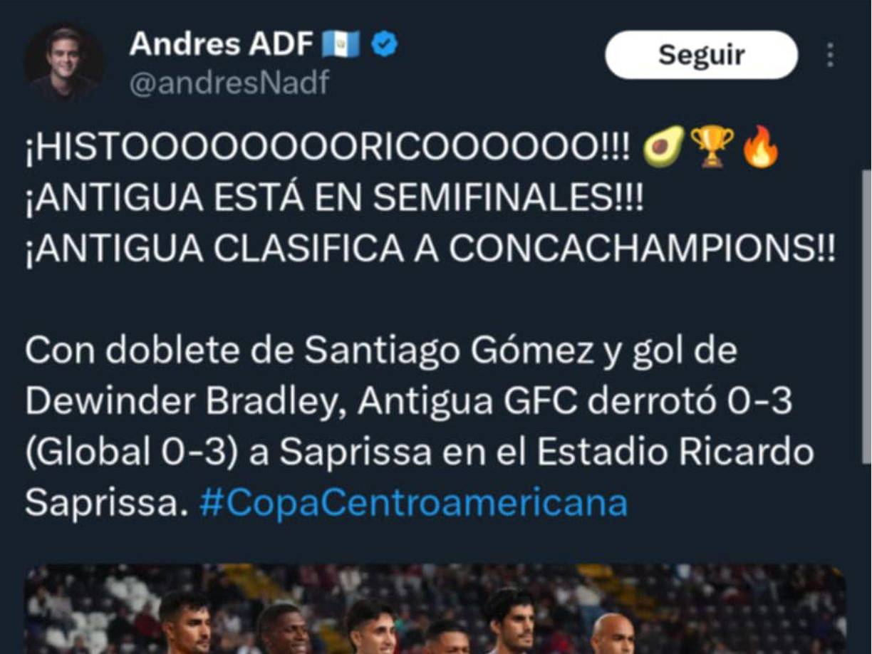 Los comunicadores de Guatemala se mostraron emocionados por lo realizado por el Antigua.