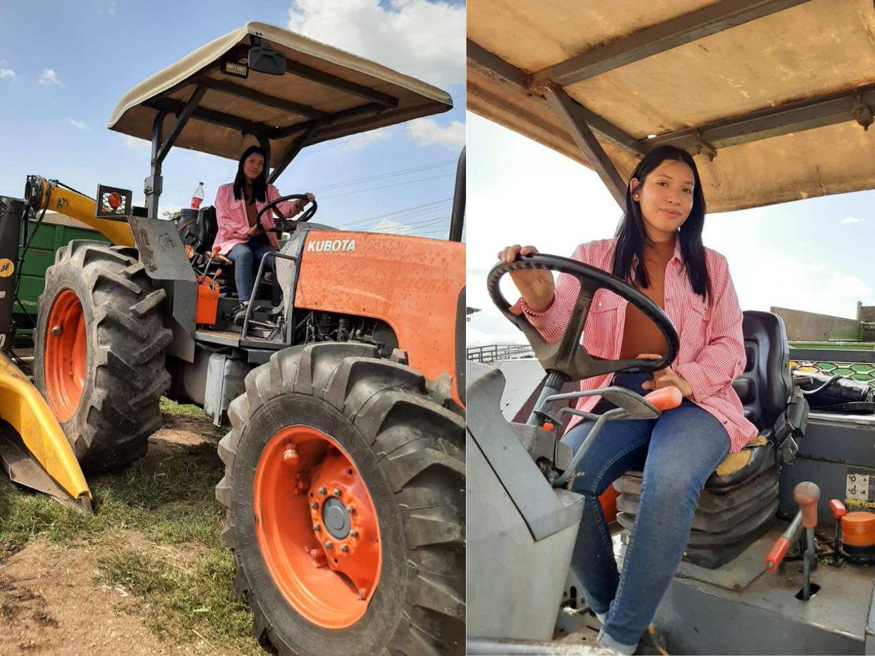 Tania Yoselin Bonilla Castro es joven originaria de Yorito, Yoro que no oculta su pasión por el manejo de la maquinaria agrícola.