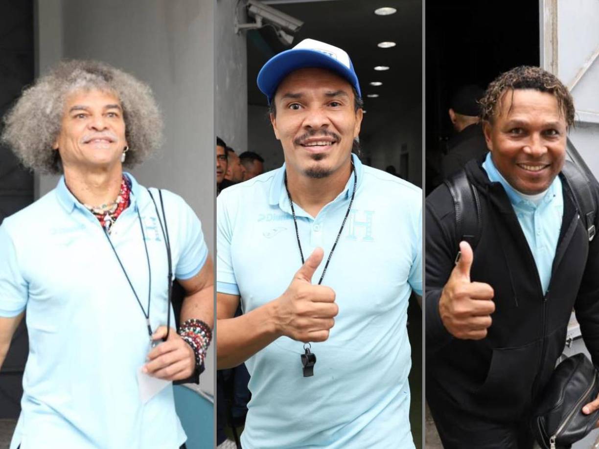 La llegada de las grandes leyendas del fútbol catracho, famosos en la previa del partido de despedida para Rambo de León. 