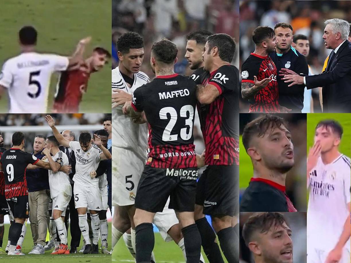 El partido entre Real Madrid y Mallorca acabó con una tremenda tangana tras el triunfo merengue en la Supercopa de España. Un gesto de Bellingham provocó el inicio de la batalla campal.