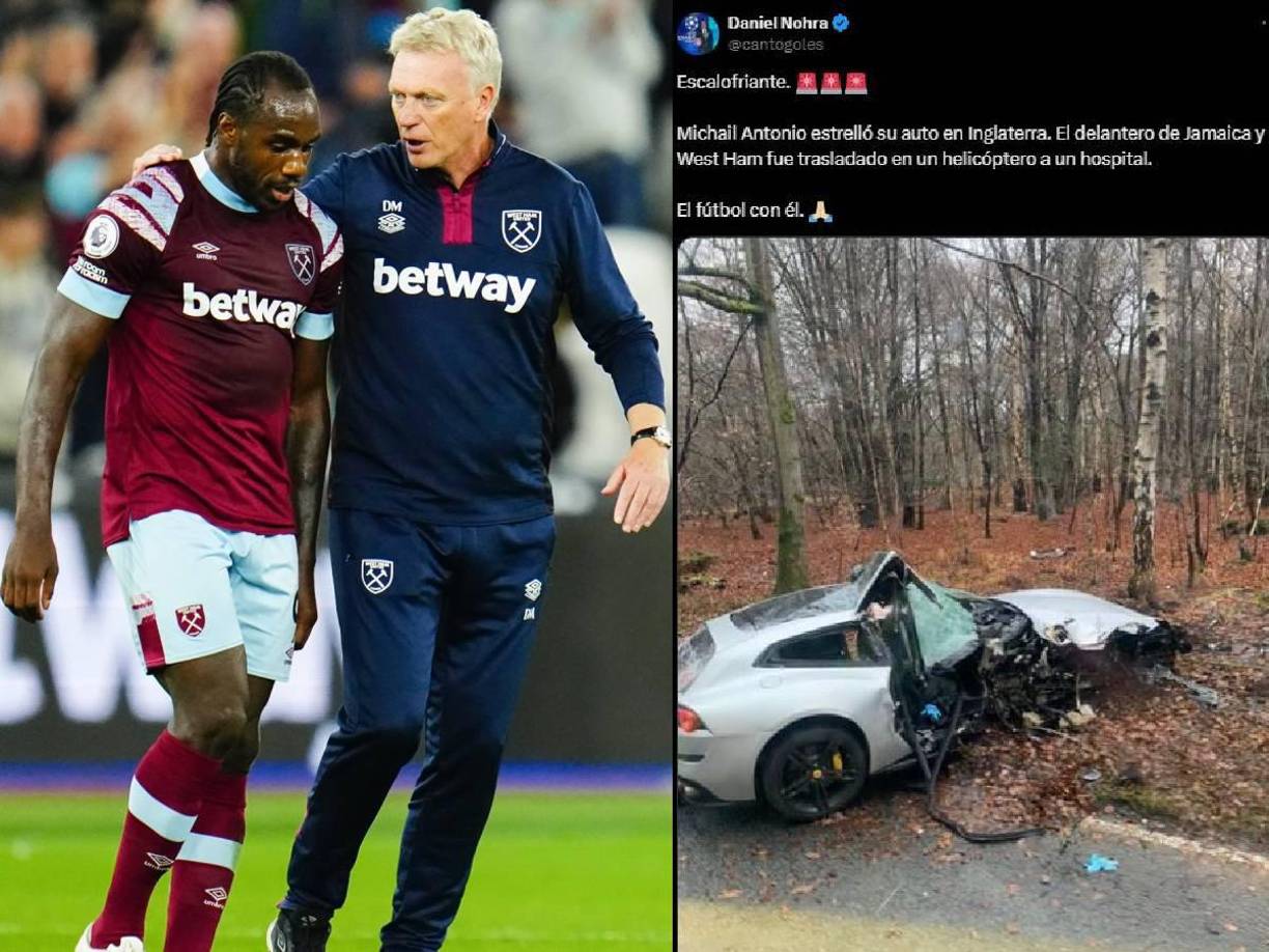 El auto quedó destrozado y el futbolista tuvo que ser trasladado de urgencia a un hospital en un helicóptero.