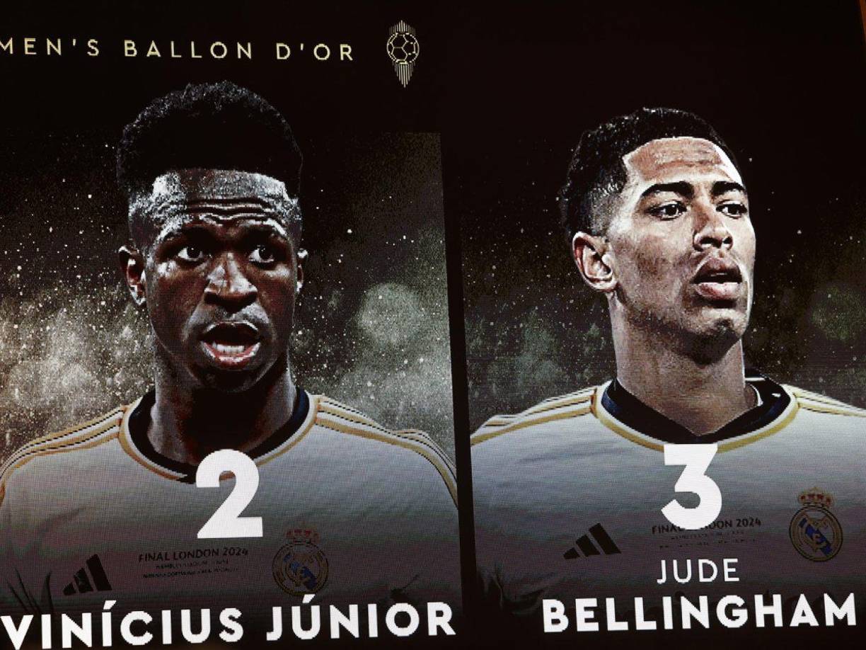 Vinicius quedó en el segundo lugar y Bellingham en el tercer puesto en la votación del Balón de Oro.