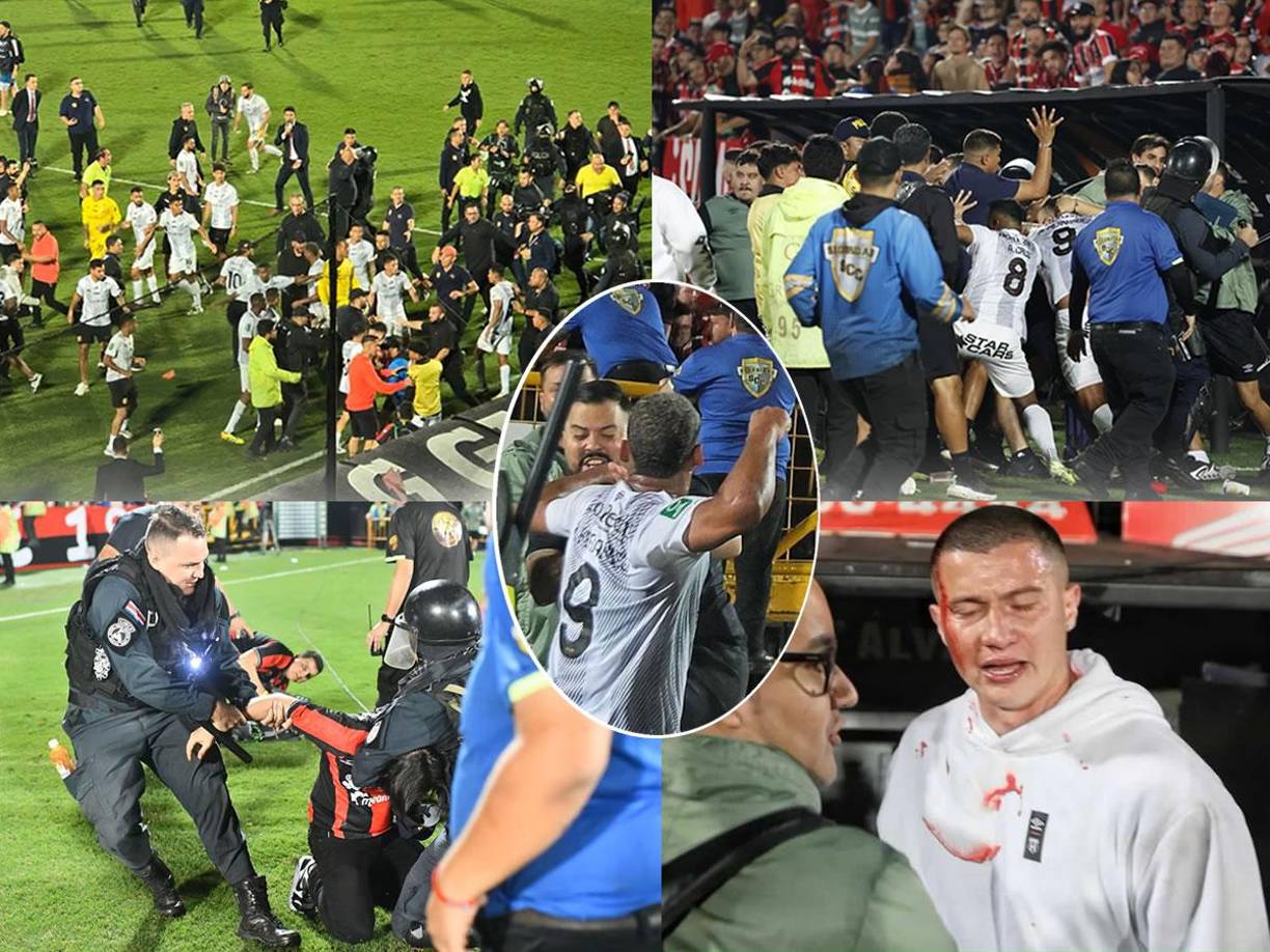 Las imágenes del vergonzoso zafarrancho que protagonizaron jugadores del Alajuelense y Herediano en la Gran Final del fútbol de Costa Rica.