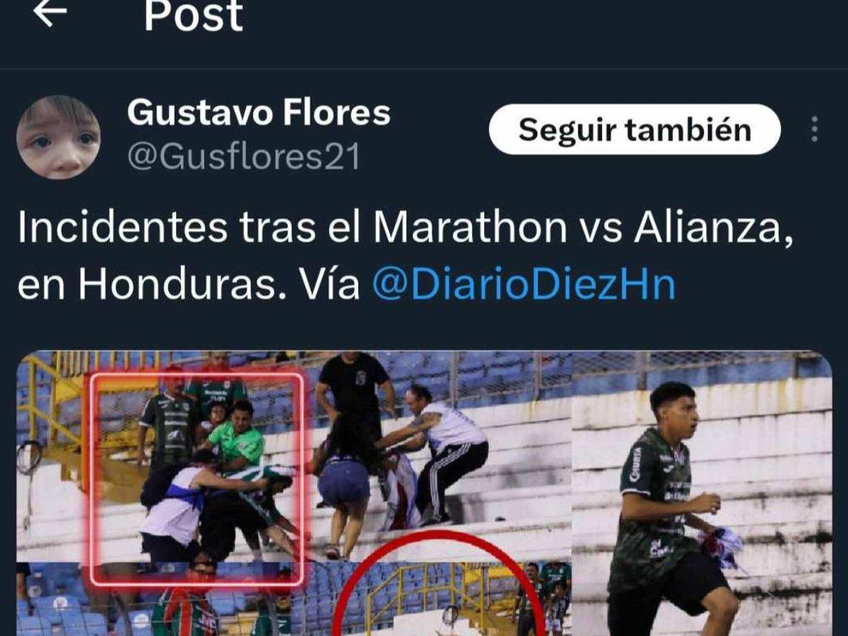 Publicación del periodista Gustavo Flores.