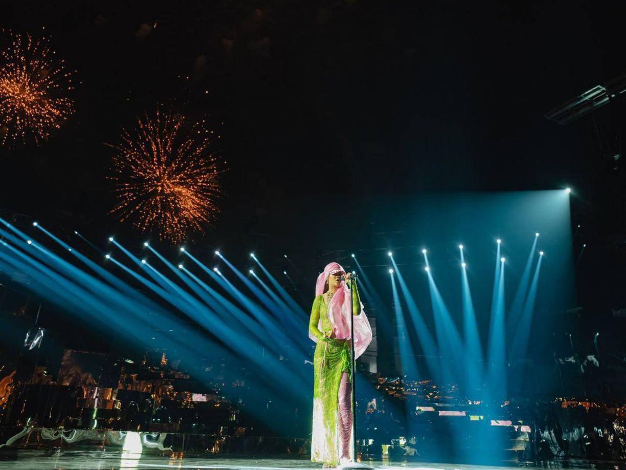 Incluyendo éxitos como “Bitch Better Have My Money”, “We Found Love” y “Work”. La actuación, que se rumorea fue remunerada entre seis a nueve millones de dólares según medios de India.