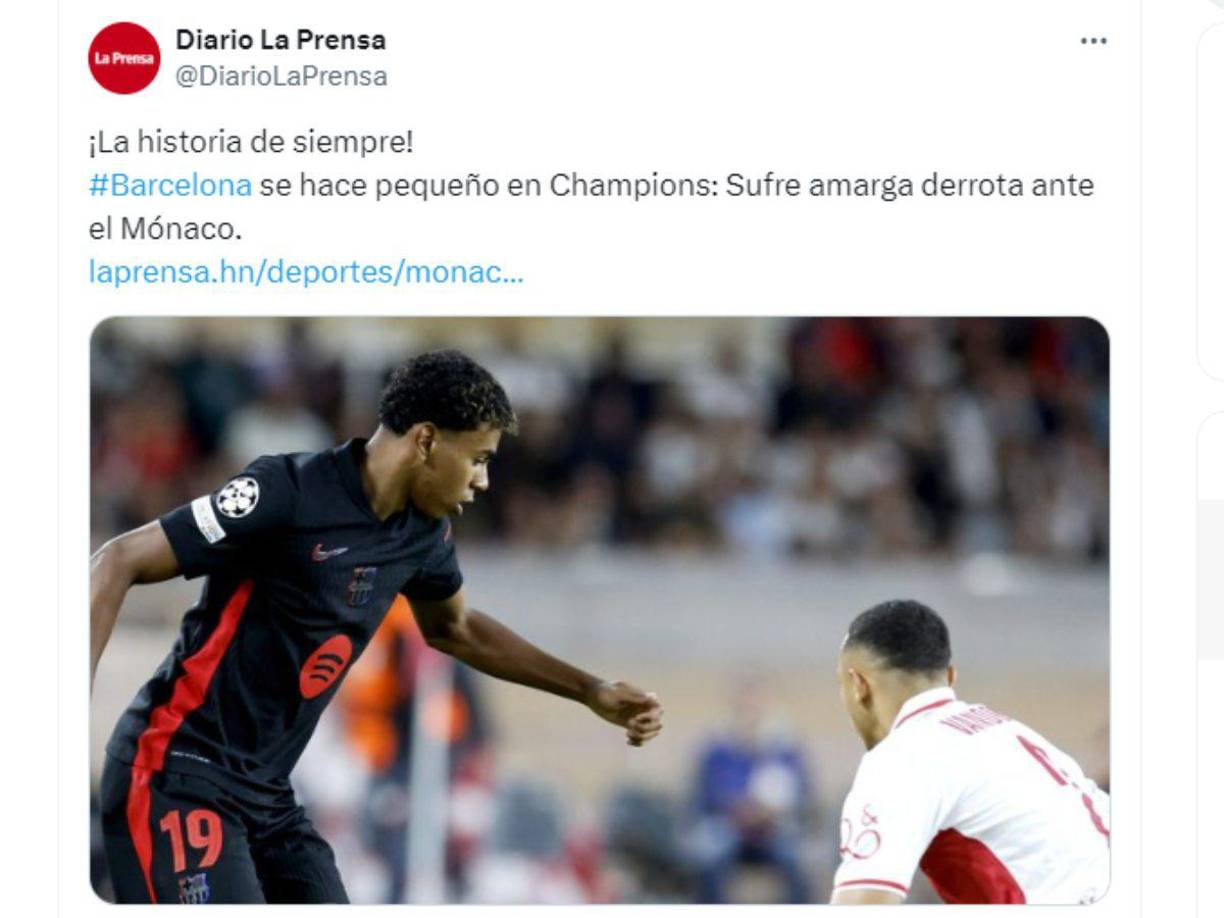 En Diario LA PRENSA señalamos que el Barcelona se “hace pequeño” en la Champions.