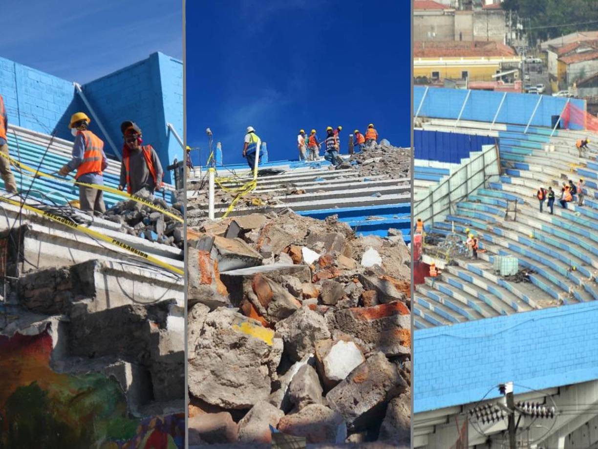 El Estadio Nacional Chelato Uclés arrancó con su segundo día de trabajo en cuanto a la reconstrucción de las graderías del recinto capitalino.
