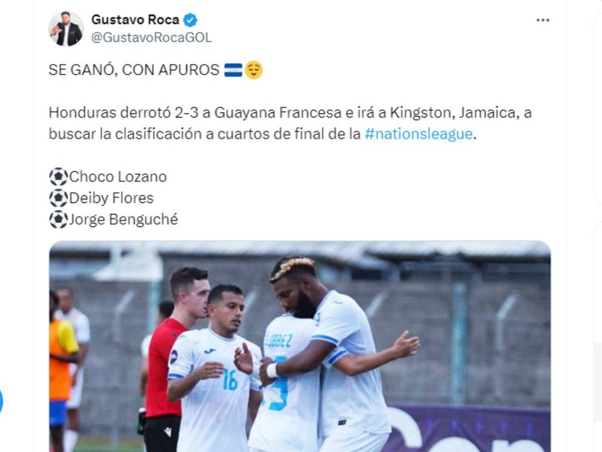 ”Se ganó, con apuros”, mencionó Gustavo Roca en sus redes sociales. 