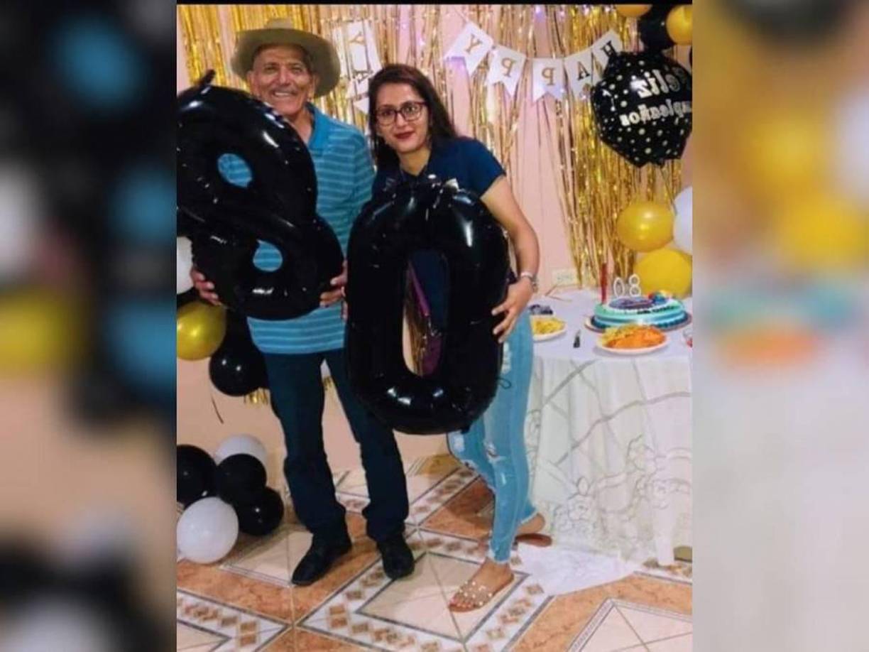 Don Pedro en una foto reciente junto con su fallecida hija Delsy.