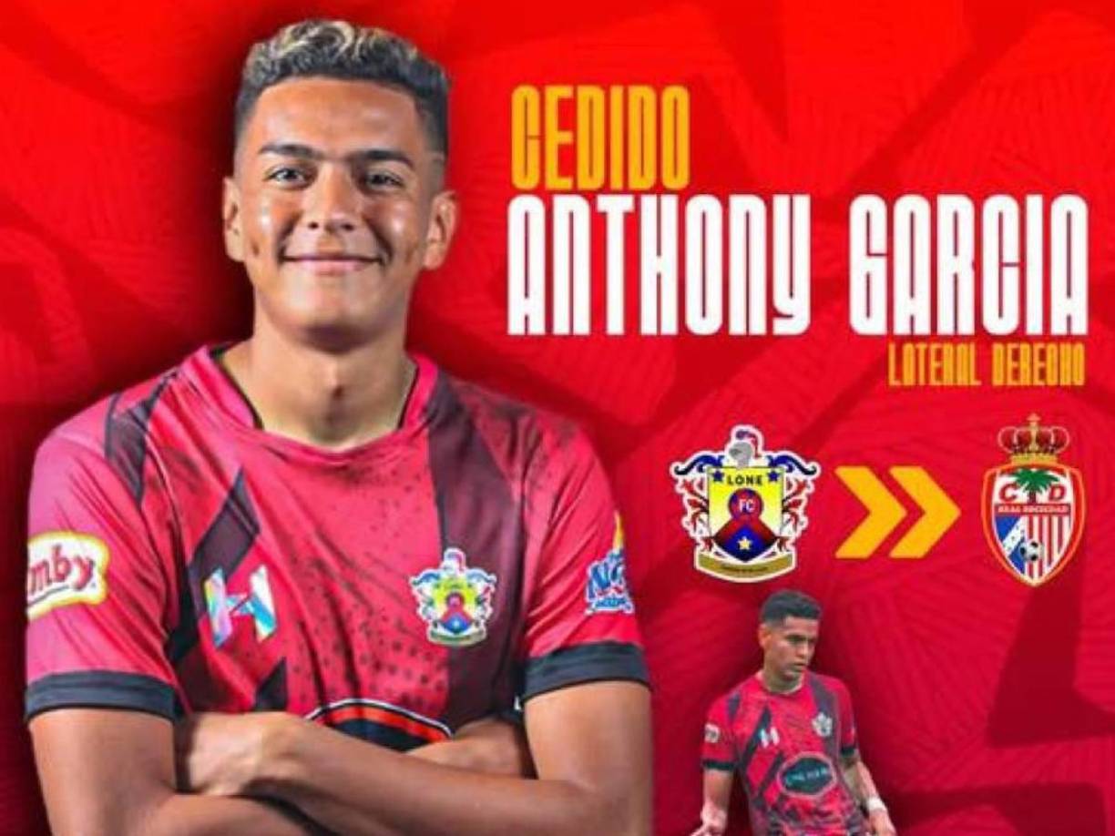 Anthony García, lateral que fue prestado a Real Sociedad de Tocoa, volverá al equipo Lone FC de la segunda división de Honduras.