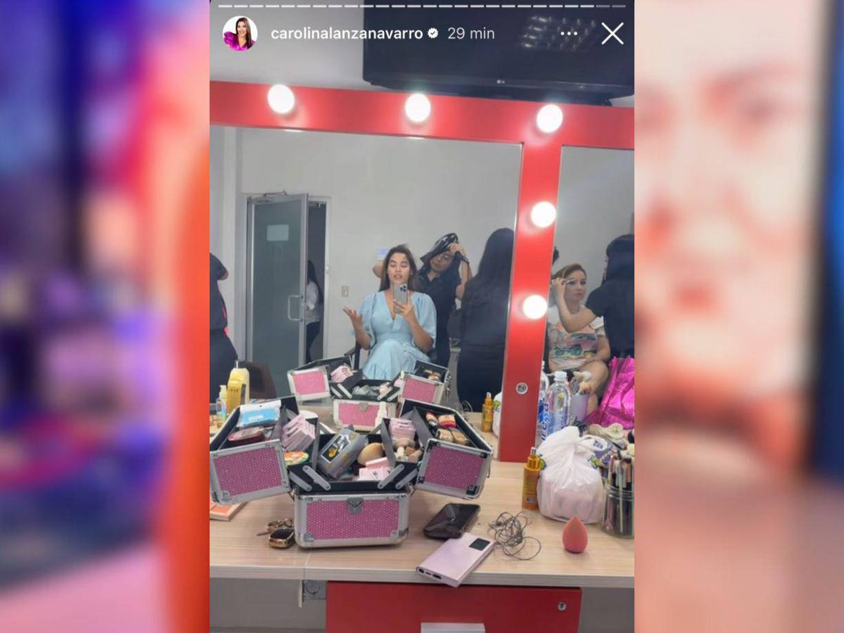 Desde muy temprano Carolina Lanza compartió con sus seguidores como fue el proceso mientras se preparaba para la transmisión. 