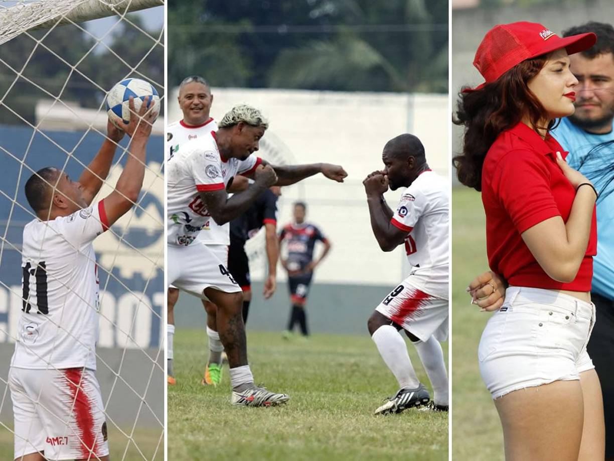 Las leyendas del Olimpia hicieron disfrutar a los aficionados que llegaron al estadio Humberto Micheletti para el partido de exhibición contra la selección de veteranos de El Progreso.