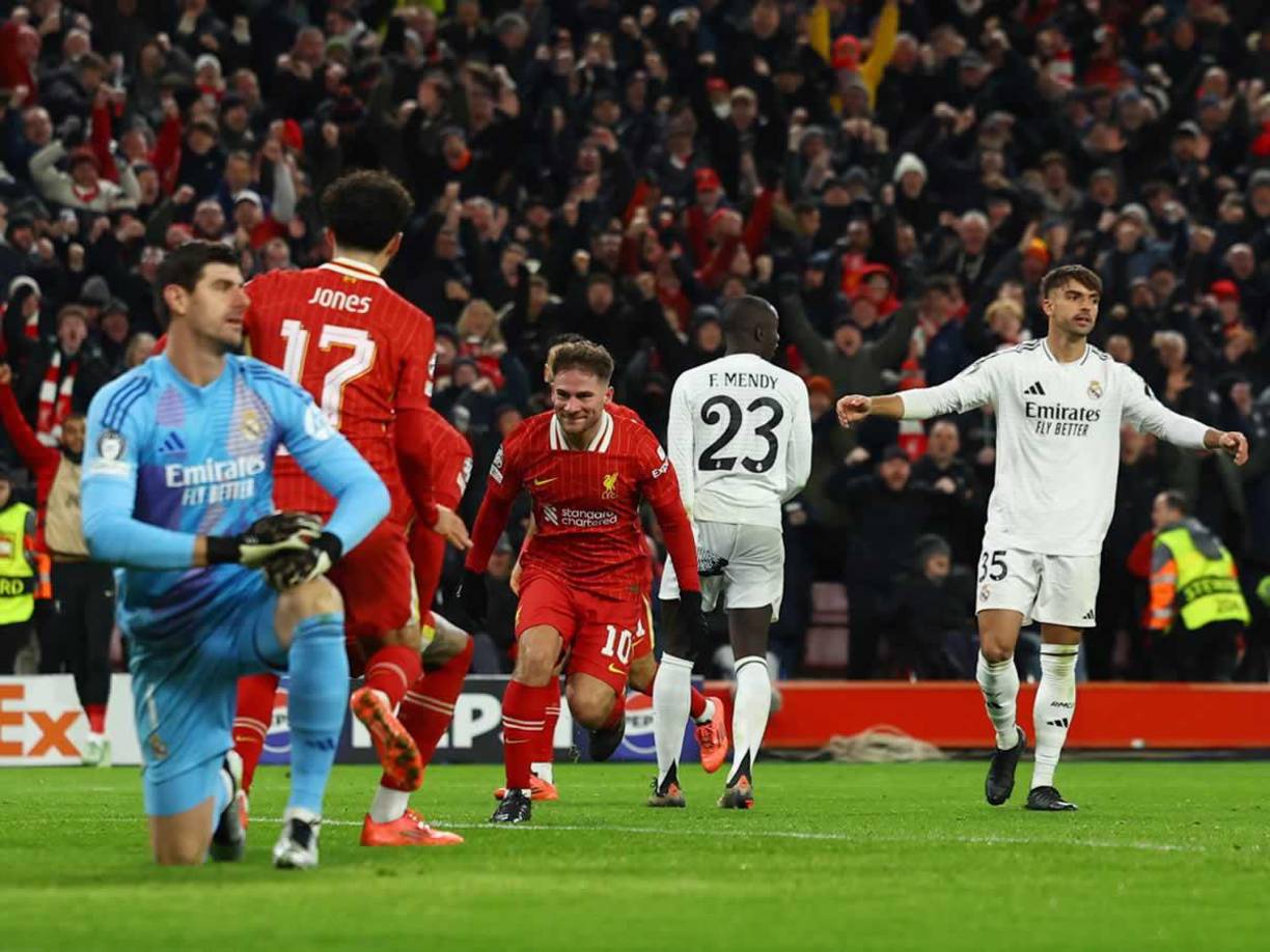 El argentino Alexis Mac Allister marcó el primer gol del Liverpool contra el Real Madrid y así lo celebró.