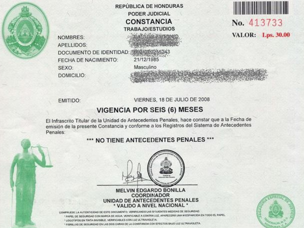 Antecedentes Penales (Judiciales)