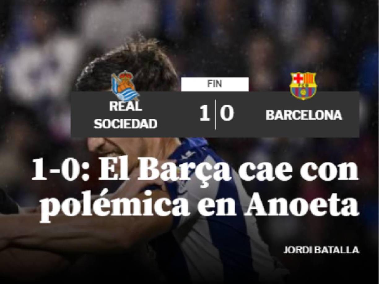 Mundo Deportivo: “El Barça cae con polémica en Anoeta”