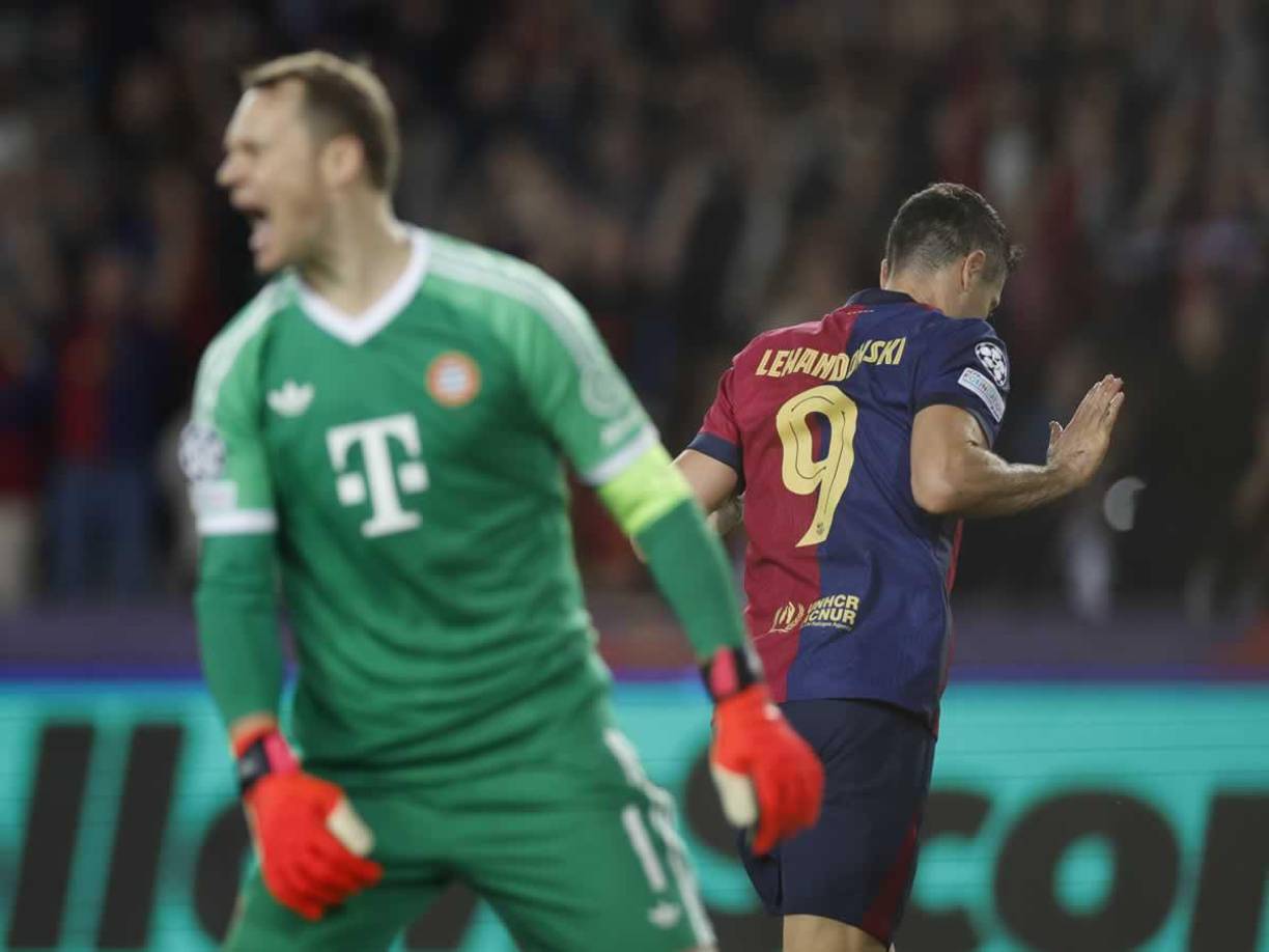 Cumplió la ley del ex. Robert Lewandowski anotó el 2-1 del Barcelona y no celebró el gol por su pasado con el Bayern Múnich.