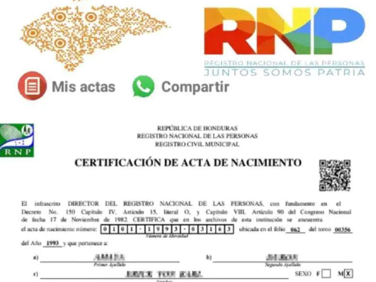 2. Presentar certificación de acta de nacimiento original. 