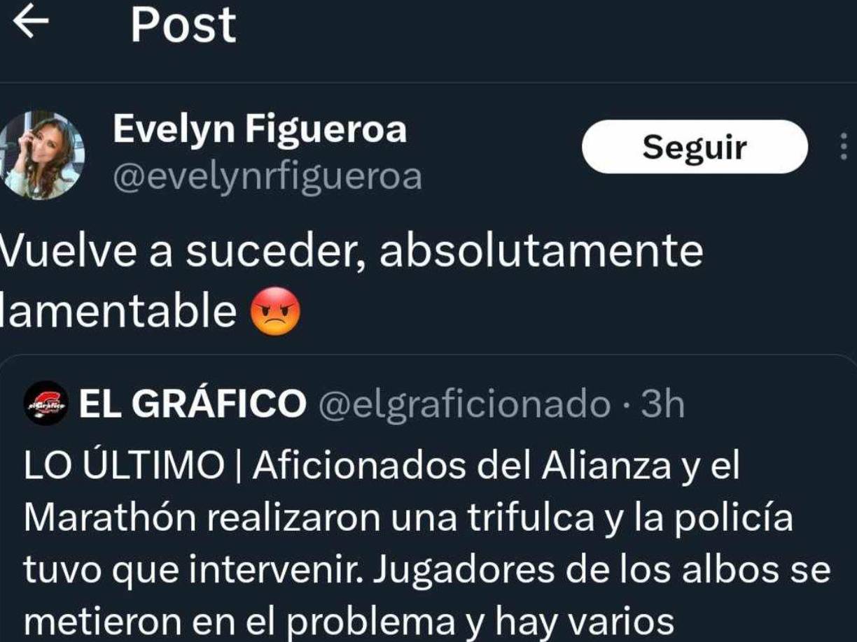 ”Vuelve a suceder, absolutamente lamentable”, indicó la periodista Evelyn Figueroa.