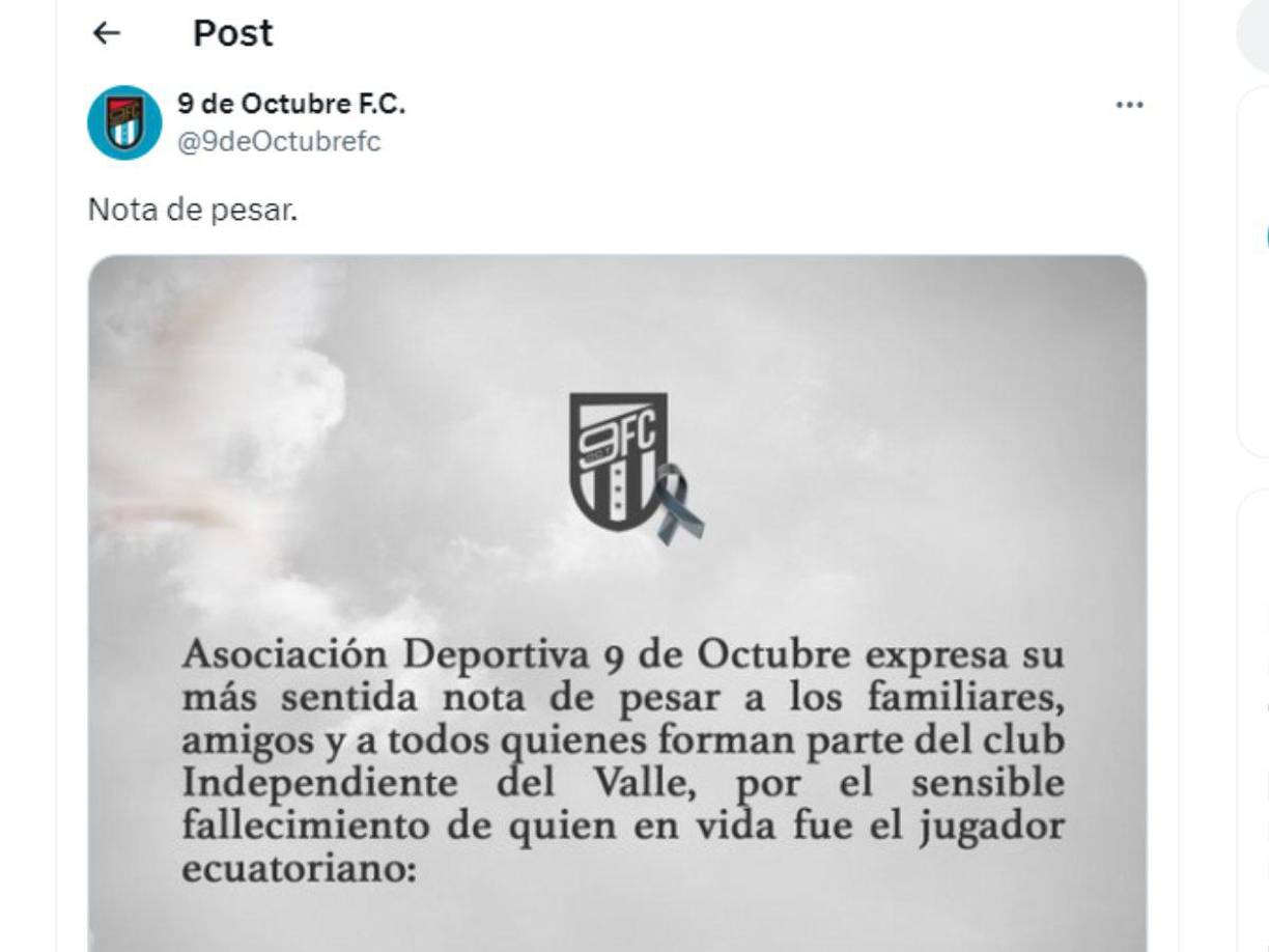 Consternación en diversos equipos por la muerte de Roberto Cabezas. 